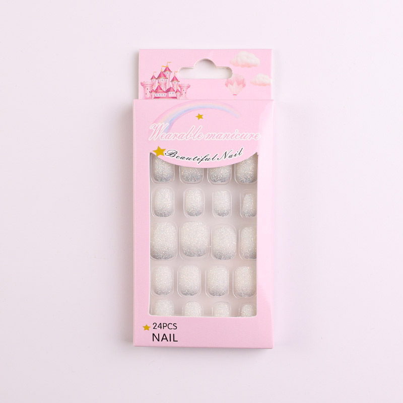 儿童渐变葱粉甲片指甲片假指甲糖果色穿戴式甲片贴片成品甲片背胶|undefined
