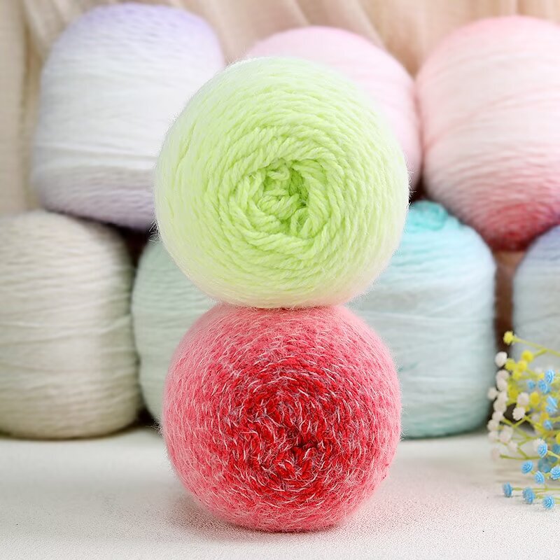 Light Gradient 200g Long-Staple Wool Yarn Wholesale Bouquet Rose Knitting Blanket Handmade Crochet DIY Material Kit Light Gradient 200g Long-Staple Wool Yarn Wholesale Bouquet Rose Knitting Blanket Handmade Crochet DIY Material Kit