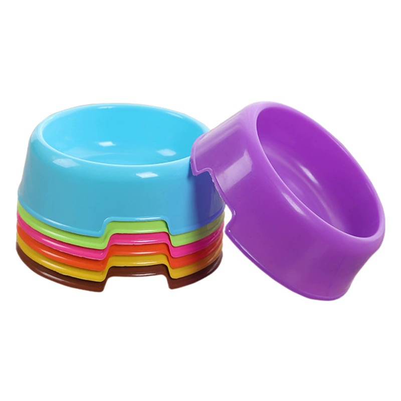 Пластиковая миска для животных, разноцветная миска для собак, круглая одинарная миска, миска для кошек, миска для еды, принадлежности для кормления животных, возможно нанесение логотипа, материал PP
