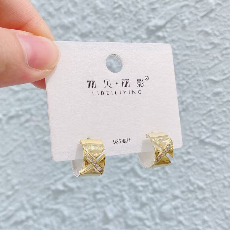 Liyin/Libeliying S925 シルバー針 C タイプイヤリングハイエンドファッション個性ニッチイヤリング女性のためのヨーロッパとアメリカの INS|undefined