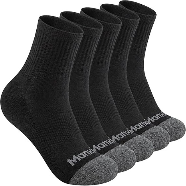 Men's %Cotton Cushioned Ankle Socks Sports Performance Running Moisture Wicking Breathable Quarter Socks