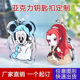 Acrylic cartoon creative keychain, pendant, DIY, custom-made, creative gift