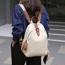 Сумка跨境女士大容量背包格子双肩包时尚简约旅行背包百搭
