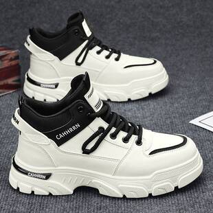 Martin Boots Men's Autumn Men's Shoes British-style Outdoor Mountaineering Non-slip Tooling Boots All-match Motorcycle White Leather Boots