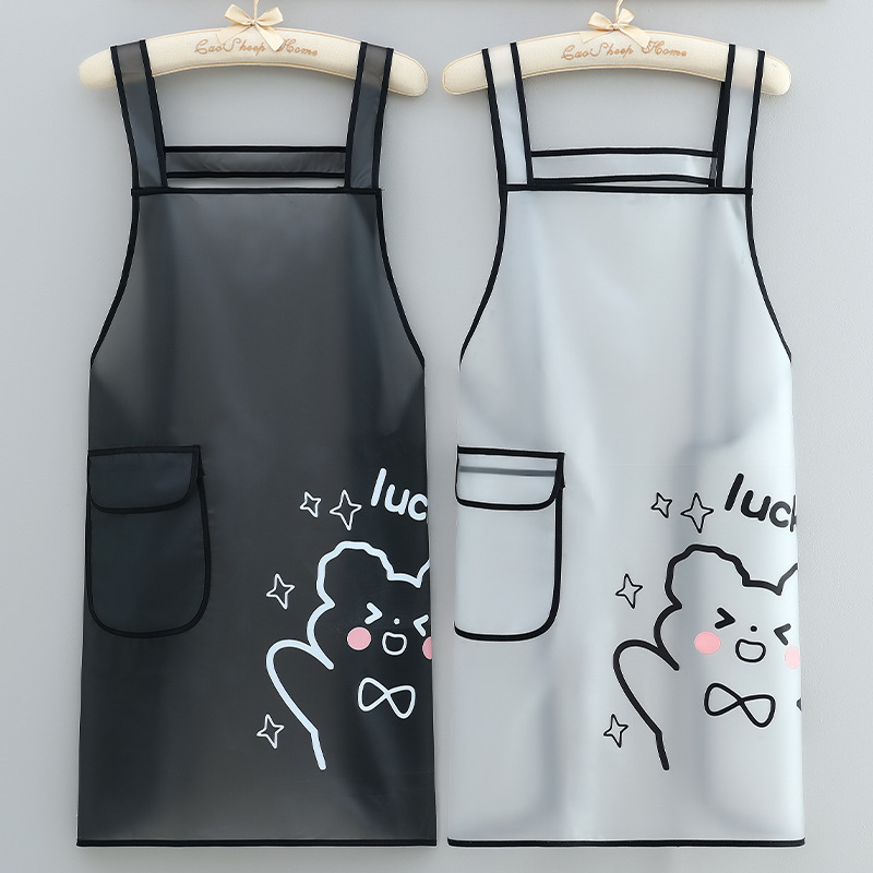 New Waterproof Tpu Apron Oil-Proof Kitchen Household Swimming Pool Barber Shop No-Wash Apron Protective Clothing Oil-Proof Apron