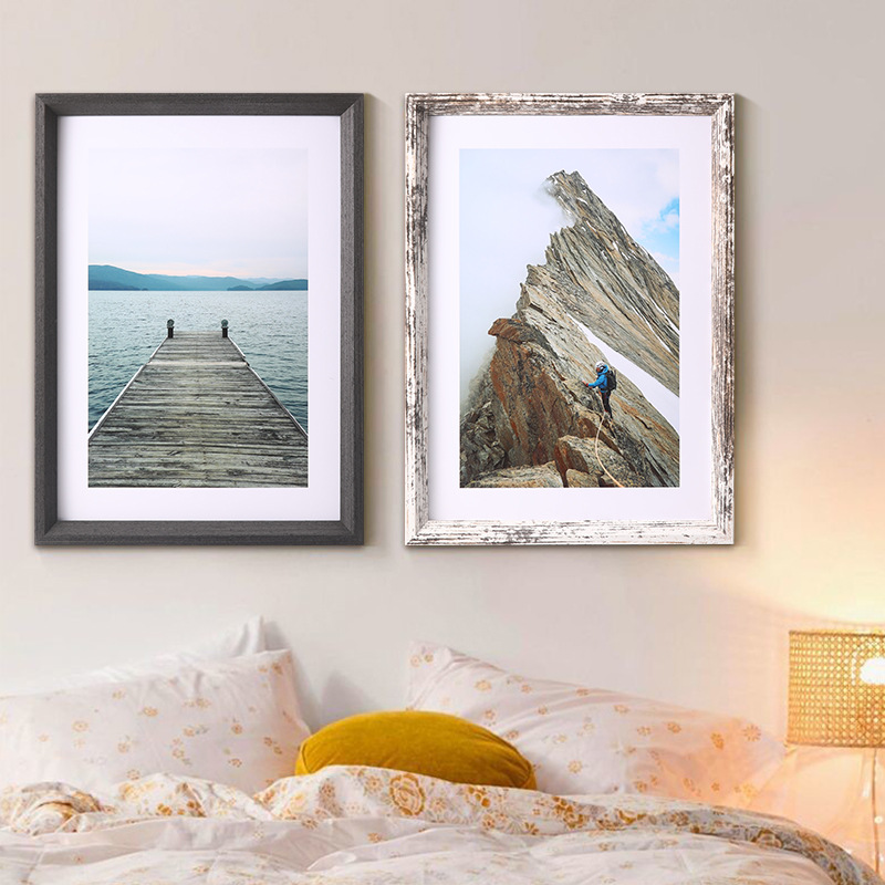 simple wooden wall photo frame