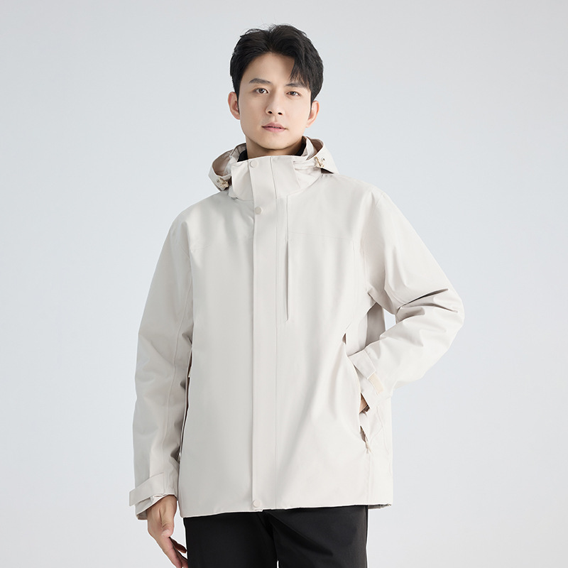 新国标90%绒子冲锋衣三合一可拆卸羽绒内胆登山服，可团购印logo|undefined