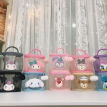 ins少女心卡通网纱洗漱包便携手拎化妆包化妆品收纳袋健身手提包