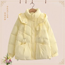 中学生棉衣女冬季12-15岁初中高中生短款面包服少女宽松羽绒棉服