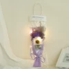A starry star 1 rose+sunflower [purple] with lights to give gift bags