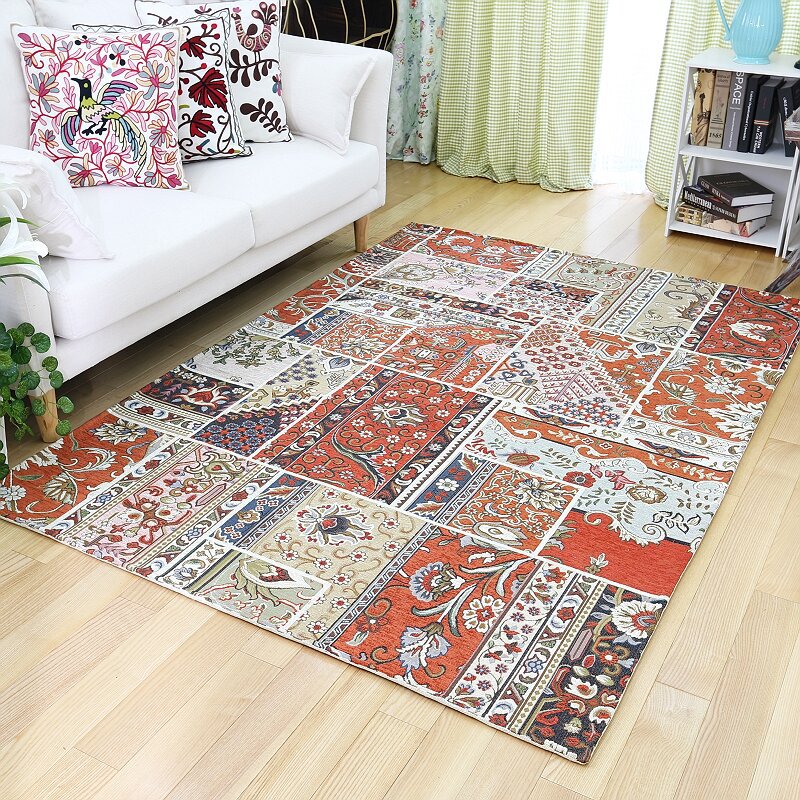 厂家生产湛蓝机器织造地垫成品地中海风地毯客厅地毯沙发茶几地毯