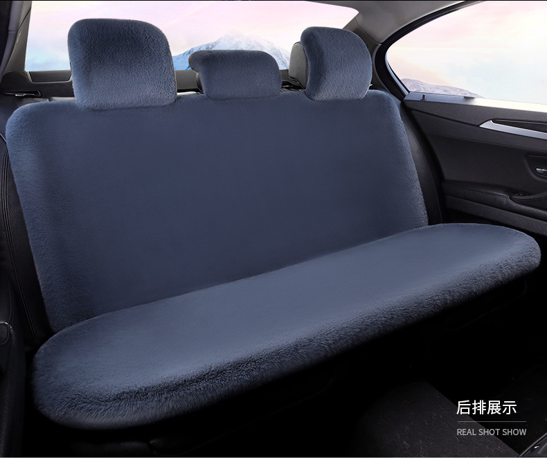 Cross-border 2026 new winter rabbit fur plush seat cushion with lumbar support, thickened car seat pad, car interior seat cushion, non-slip