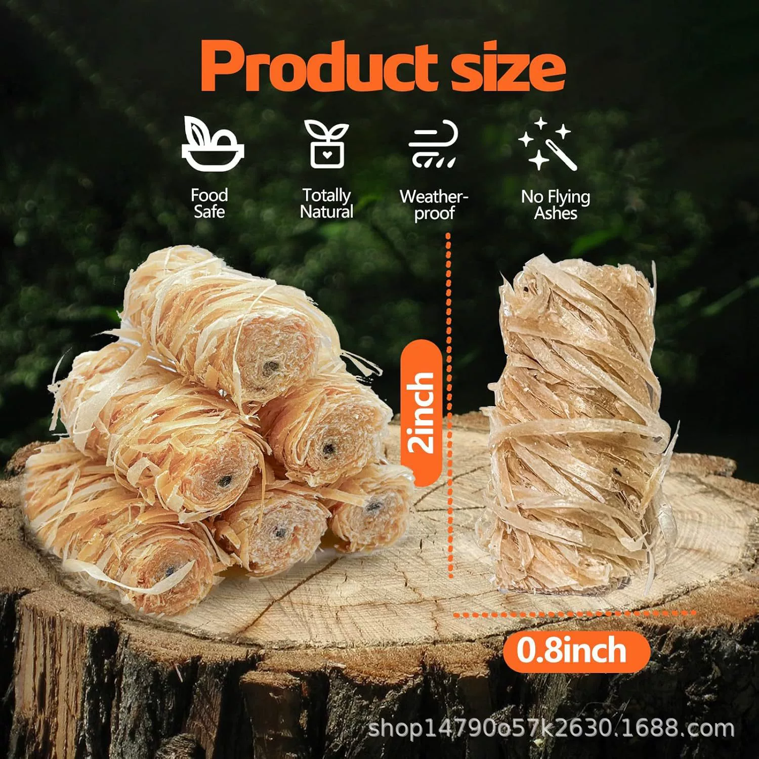 Трансграничная заводская сосновая шелковая восковая деревянная палочка для запала, рулон для кемпинга, барбекю, камина, помощь в сжигании, запал для быстрого зажигания, предотвращение