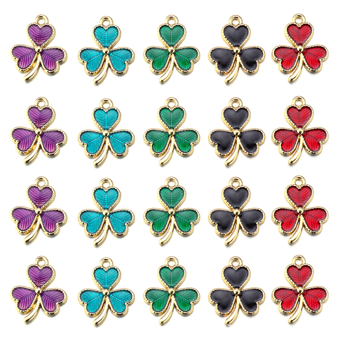 26g Weight Pendant Jewelry Making Type DIY Jewelry Accessories Classification 10 PCS/Package Quantity Alloy Material Shamrock Pattern Enamel Design IG Style, Simple Style Style 10 PCS/Package Alloy Shamrock Pendant 3