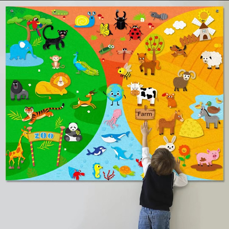 Fábrica en stock sintió tablero ocupado educación para niños ciencia y educación juguetes aprendizaje tablero infantil acción entrenamiento educación tablero