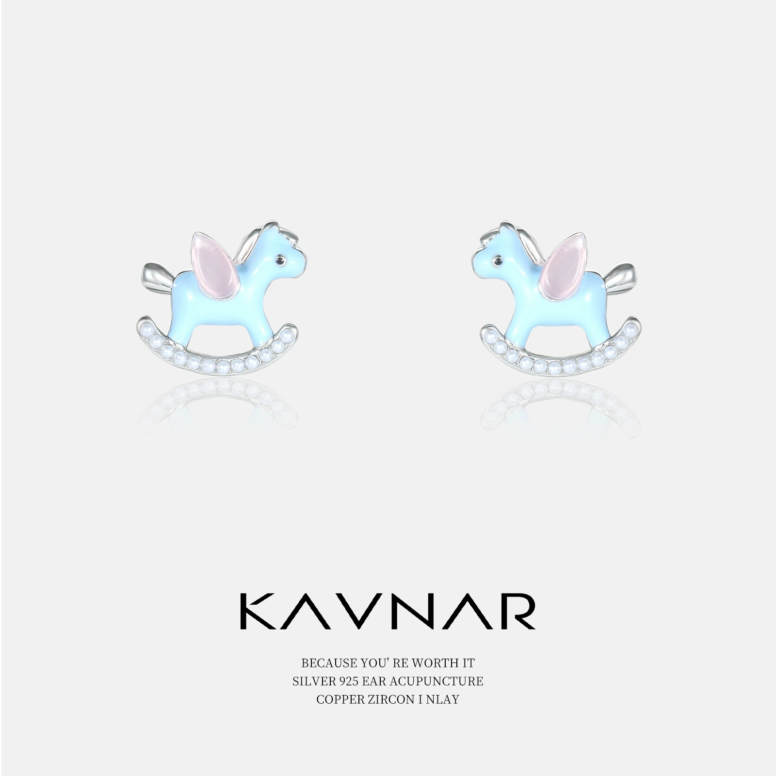 Cartoon earrings, silver 925 sample