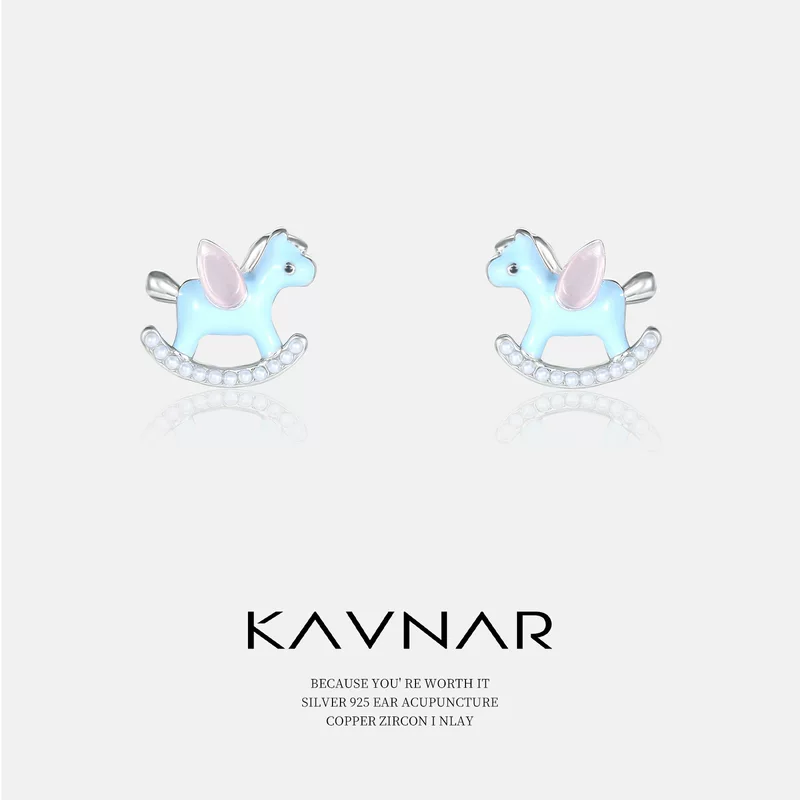 Cartoon earrings, silver 925 sample