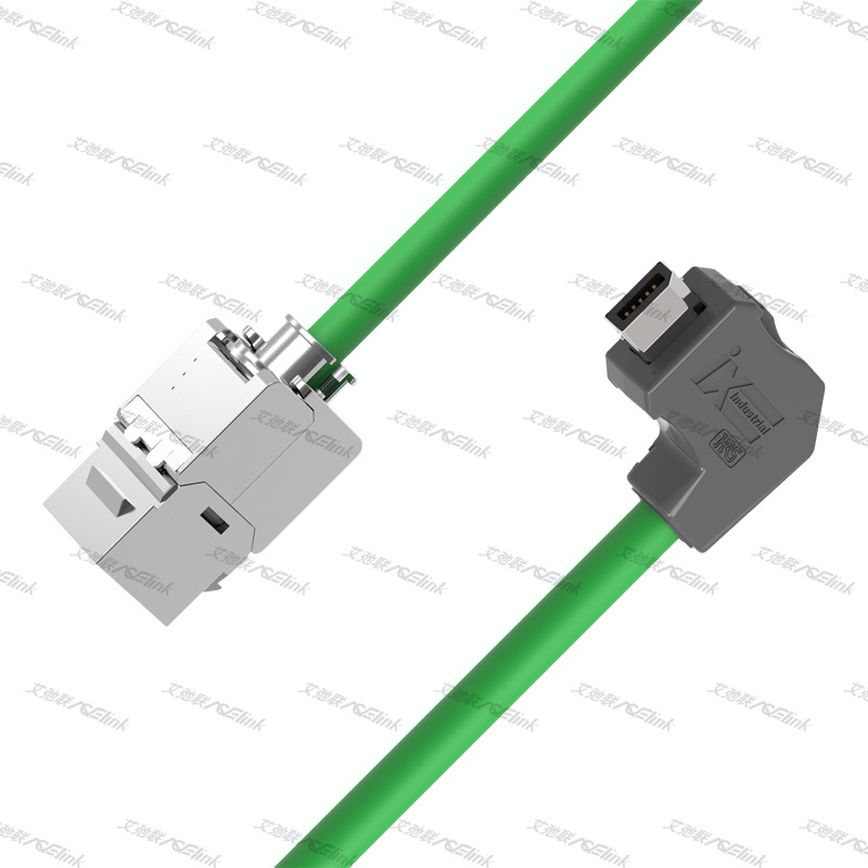 IX工业以太网线B型CAT.6A屏蔽PUR、IX B型向下角度转RJ45keystone