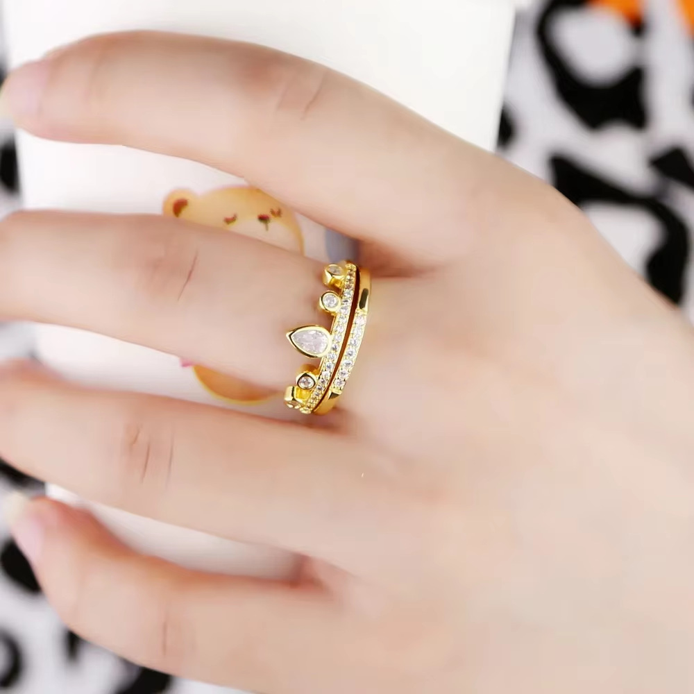 Damen Ring Set Mit Zirkonia Steinen Modisches Accessoire_voghion.com