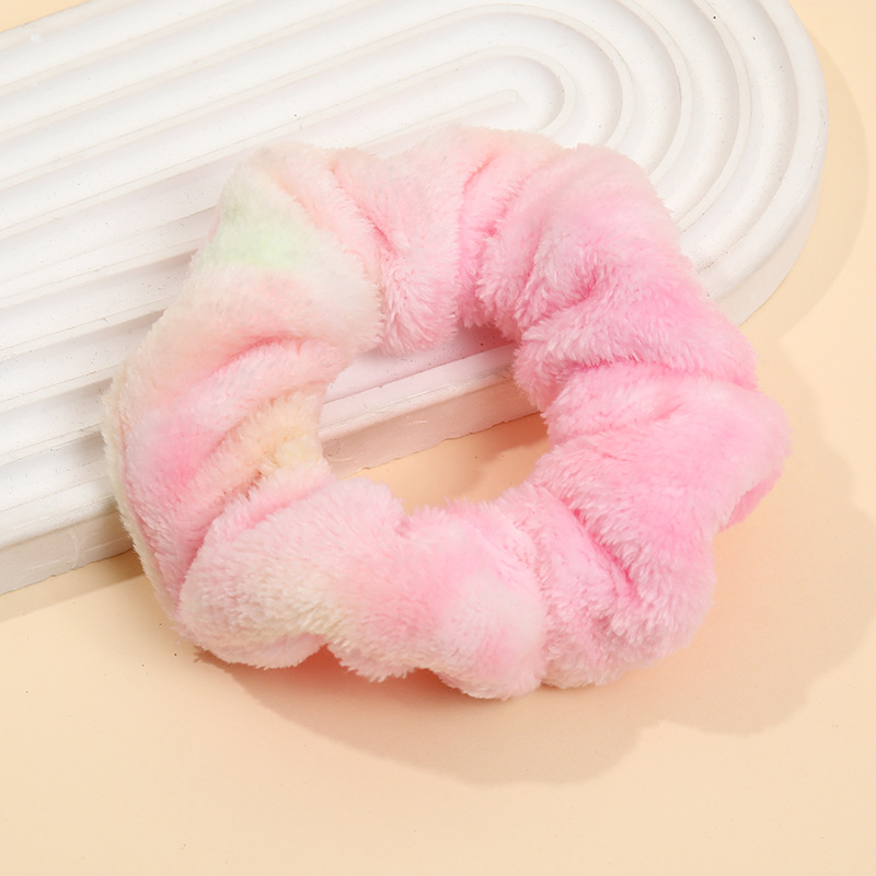 Punto de felpa, lazo para el cabello del intestino grueso, franela femenina, lazo para los intestinos de otoño e invierno, corbata de cola de caballo, banda de goma, cuerda para el cabello teñida, tocado de todo fósforo, accesorios para el cabello