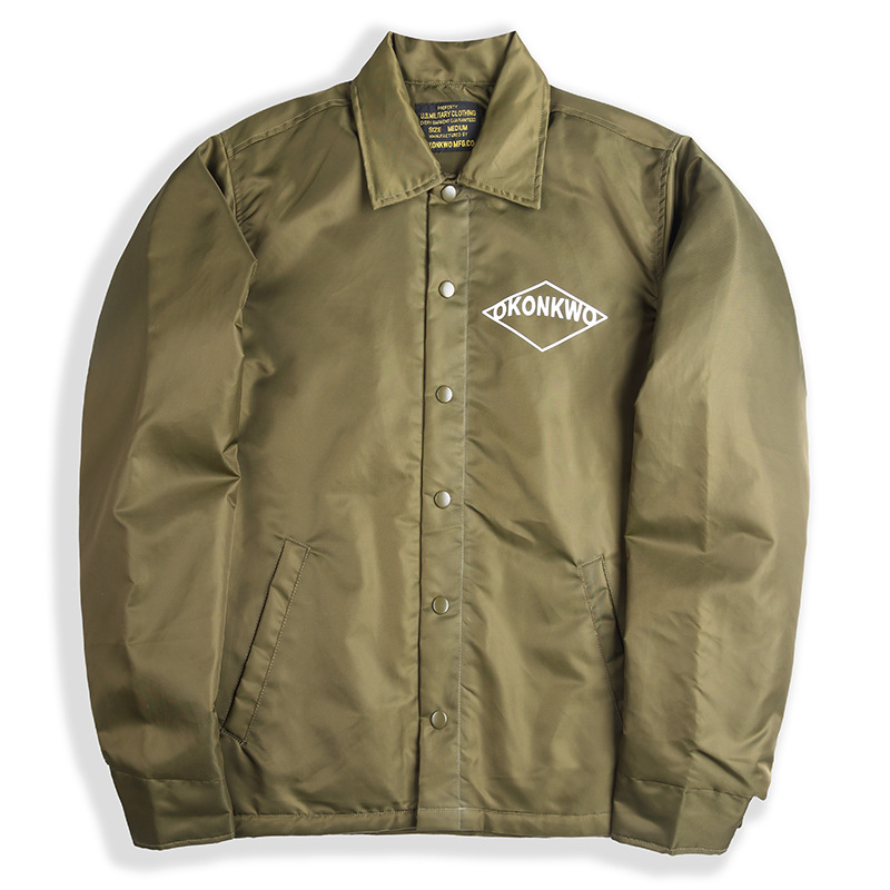 OKONKWO chaqueta de entrenador acolchada de algodón acolchada chaqueta cortavientos impermeable para hombres y mujeres impreso uniforme de béisbol