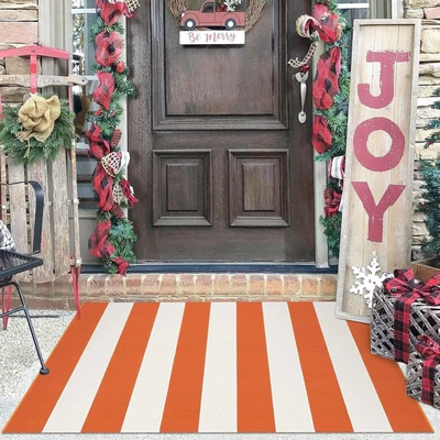 Classic vertical and horizontal striped entrance mat, simple retro design, dirt-resistant and dust-collecting foot mat for home and garden, available for delivery (Avtomobil döşəmə paspasları) - simple-stripes-1-4060cmcrystal-velvet-with-dot-plastic-backing