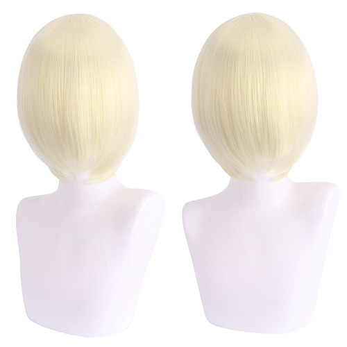 Lord Shengda cosplay wig face-reducing short hair thickened version face-reducing short hair colorful bobo wig