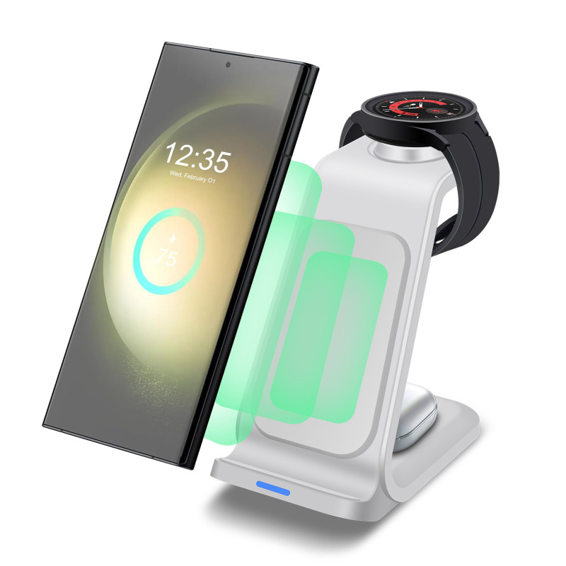 FDGAO/縦型三合一無線充電器3合1はサムスンアップルの携帯電話のイヤホン充電に適している|undefined