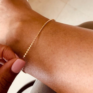 European and American cross-border jewelry fashion street shot flat beaded chain Women's simple personality all-match flat beaded chain anklet