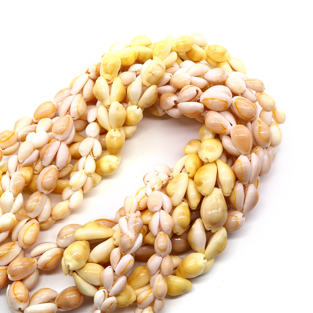 Venta caliente de perlas naturales de concha pulidas con agujero recto, accesorios DIY para collar o pulsera