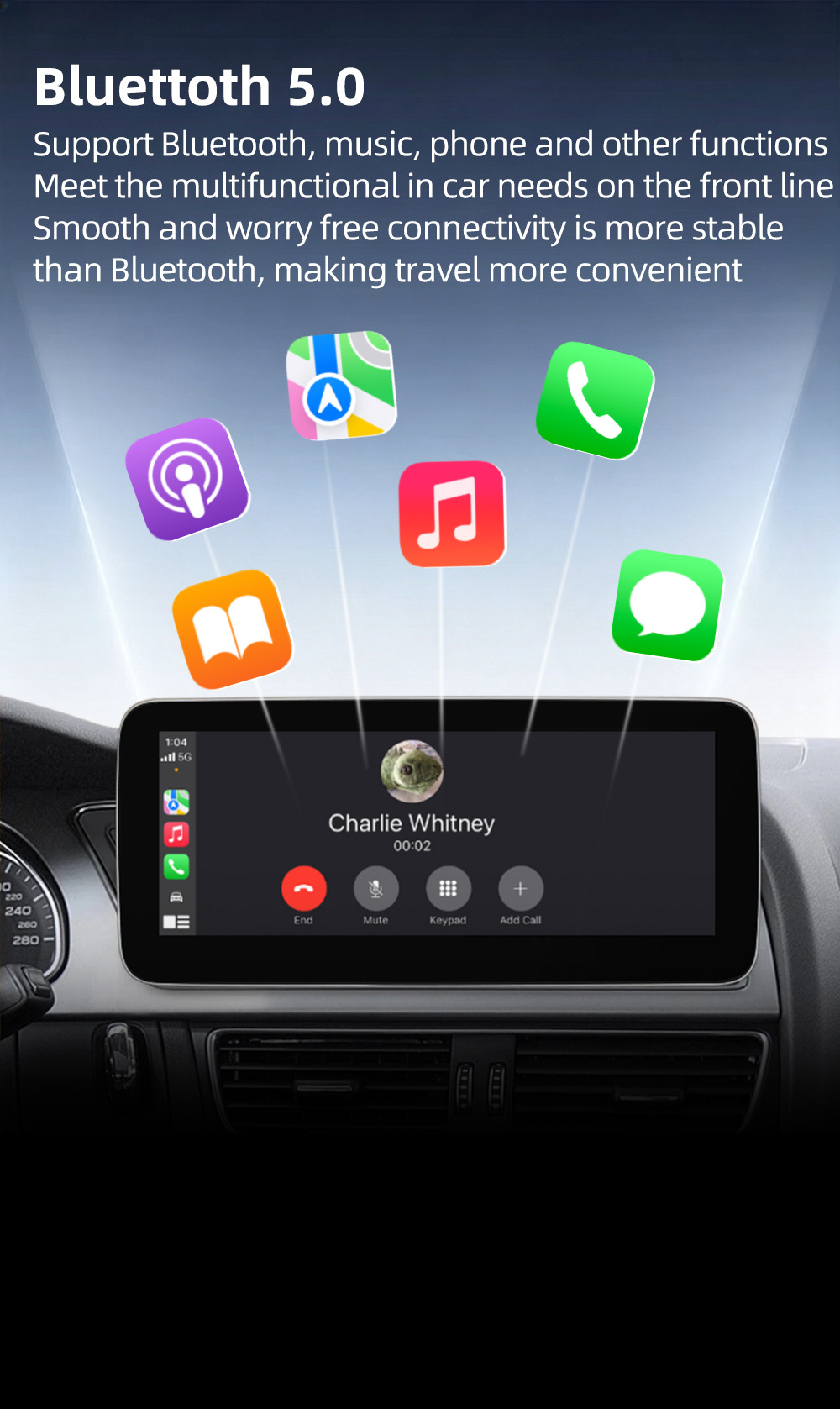 Suitable for Audi A4 A5 B8 Android car DVD navigation all-in-one machine with wireless Carplay and large screen playback