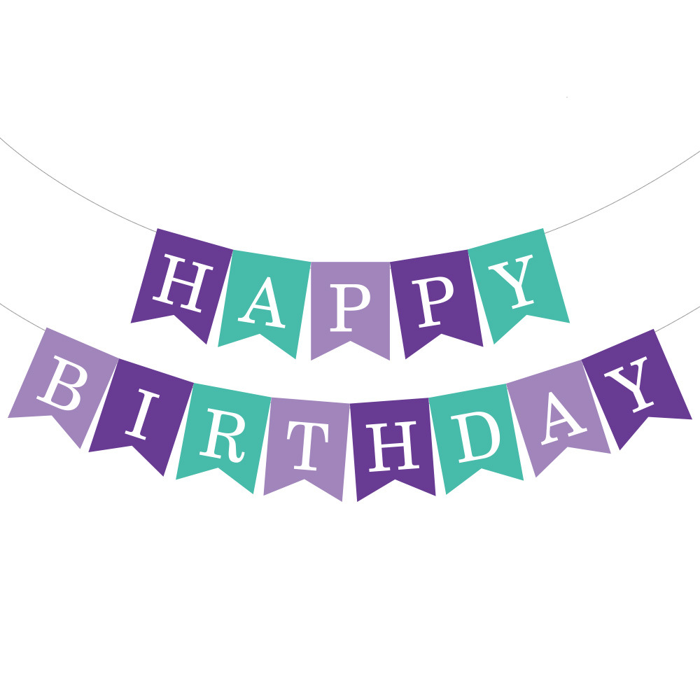 20cm grande dorando cumpleaños fishtail bandera dorando cumpleaños carta tire de la bandera de la fiesta de cumpleaños decoración tire de la bandera de la flor