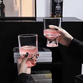 玻璃杯创意山脉酒杯高脚家用轻奢洋酒水杯子