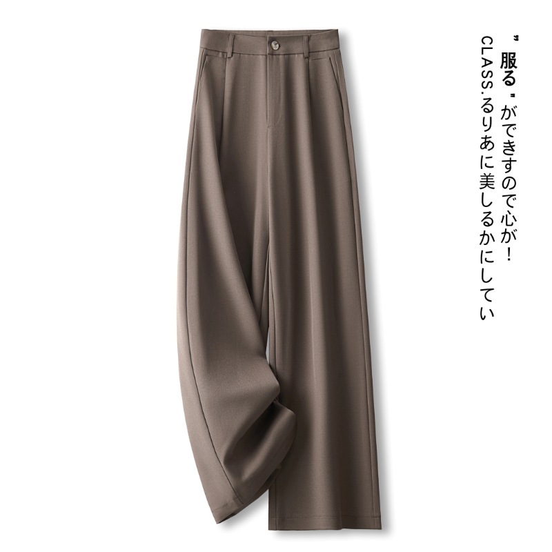 宽松阔腿休闲裤女士春秋季2025新款慵懒松弛感裤子韩系休闲西装裤|undefined