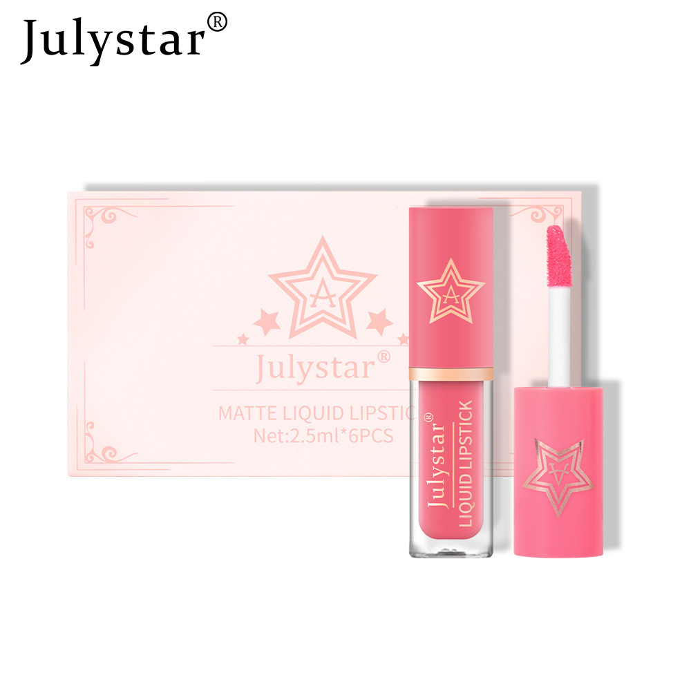 Cross-border makeup lip and cheek dual-use matte lip gloss set, natural, long-lasting, non-fading, non-stick to cups, matte lipstick wholesale undefined