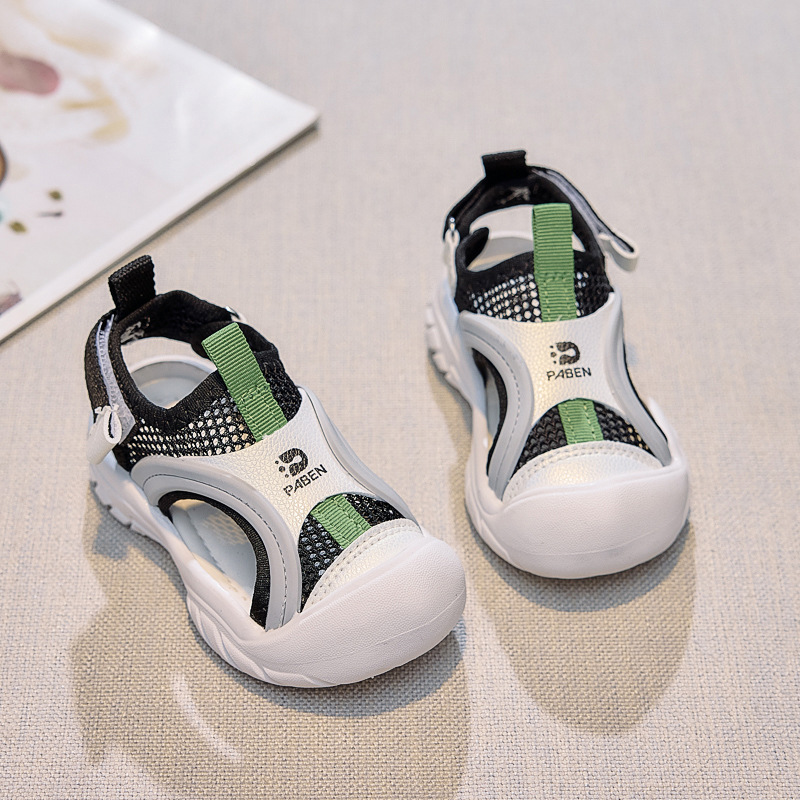 Baotou Anti-kick para niños casual de una sola red transpirable sandalias deportivas huecas 2025 zapatos de verano para niños zapatos de playa marea