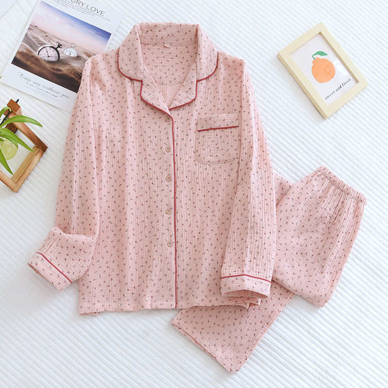 SXLピンク小花-クレープパジャマカバー