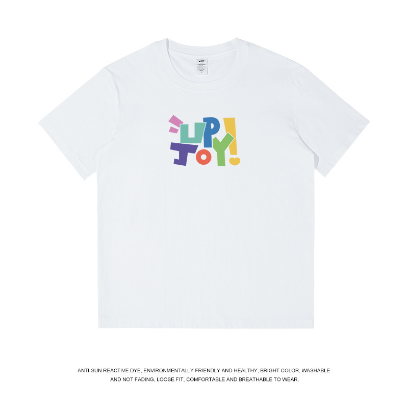 トレンドブランドの万能カラープリント半袖Tシャツ、夏のファッショナブルな個性的なカジュアル通勤トップス、男女兼用、インスタ映え、卸売|undefined