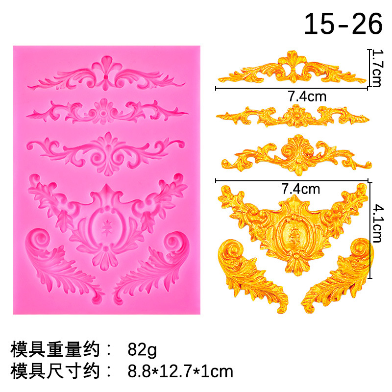 Molde de silicona de encaje de pastel Molde de horneado de cocina de bricolaje
