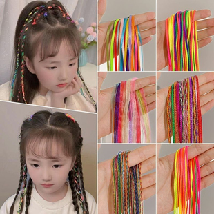Children's Colorful Hair Accessories, Ribbon Braided Hair Rope for Girls, Dirty Braided Hair Rope, Hair Rope Hair Artifact, Ribbon Headdress