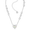 White necklace, chain for key bag  heart shaped, silver 925 sample, cat's eye, wholesale