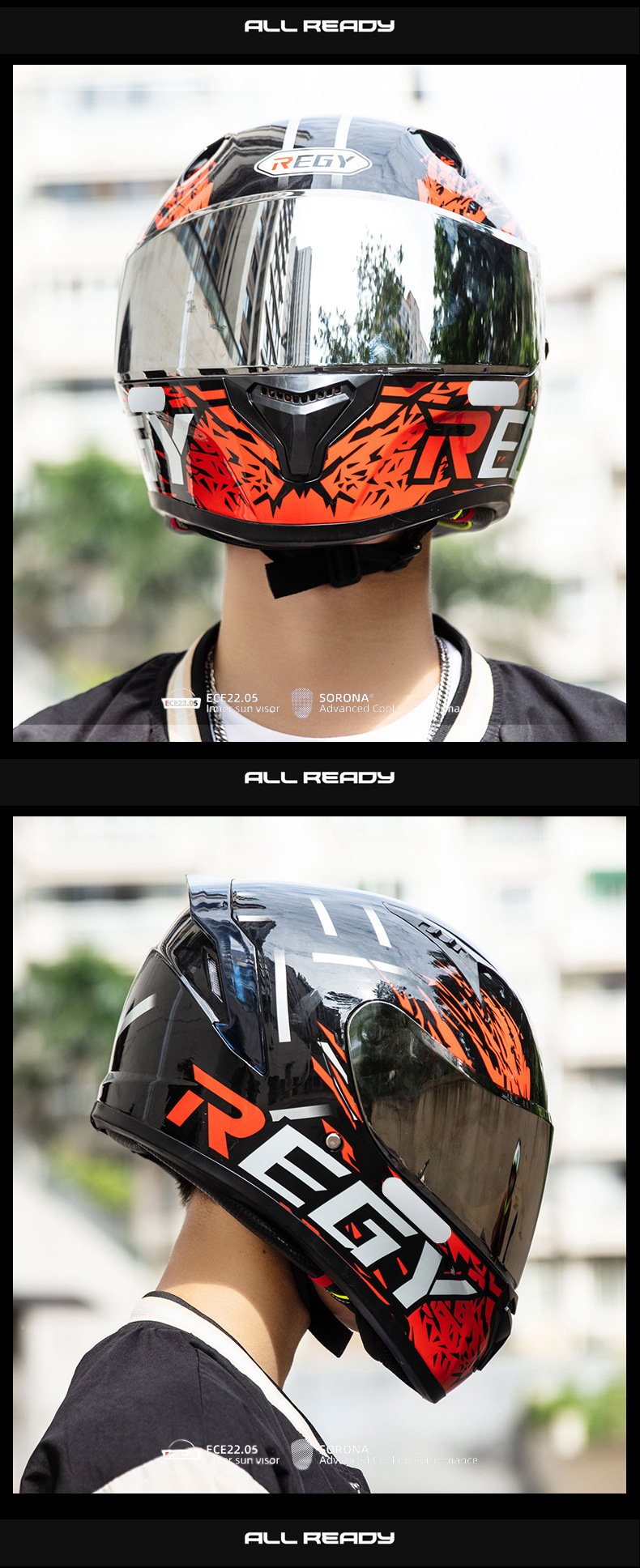 Motorcycle Helmet Full Helmet DOT/3C Certification New National Standard Class A Male and Female Double Lens Electric Vehicle Full Helmet