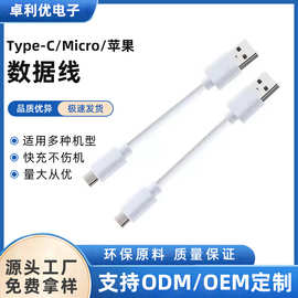 环保PVC注塑type-c电源线Type-c手机数据线0.3米短USB产品配机线