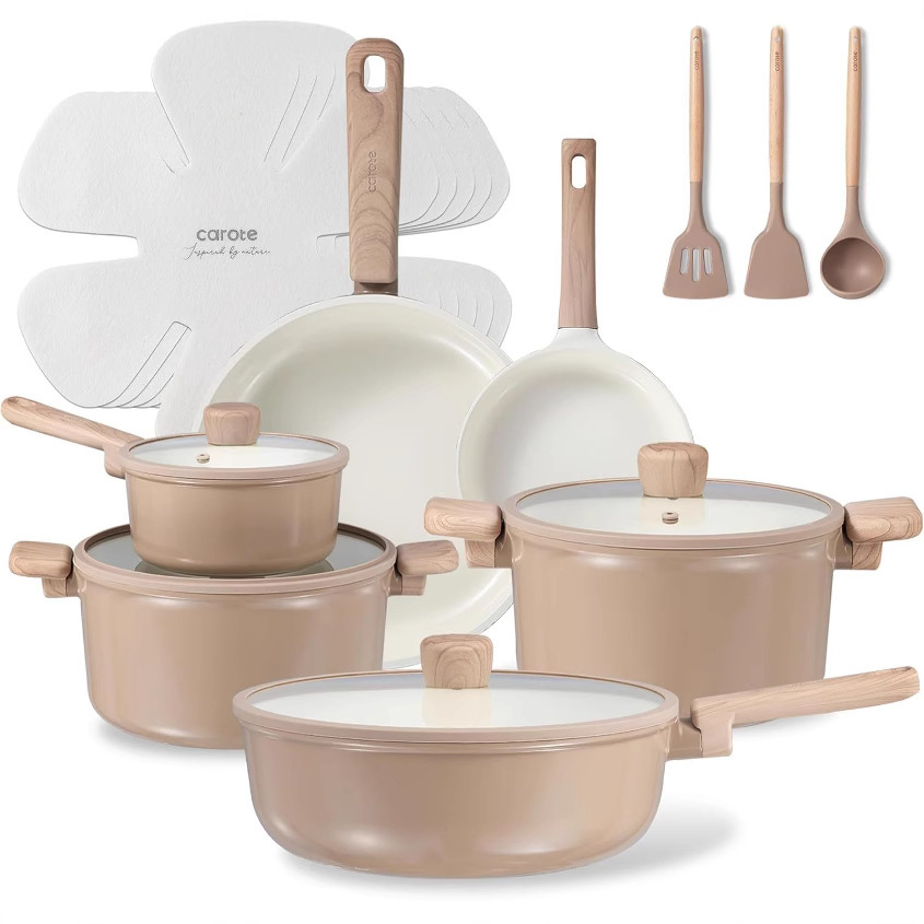 Utensilios de cocina venta caliente transfronteriza wok olla de leche sartén antiadherente juego de cocina para el hogar al por mayor