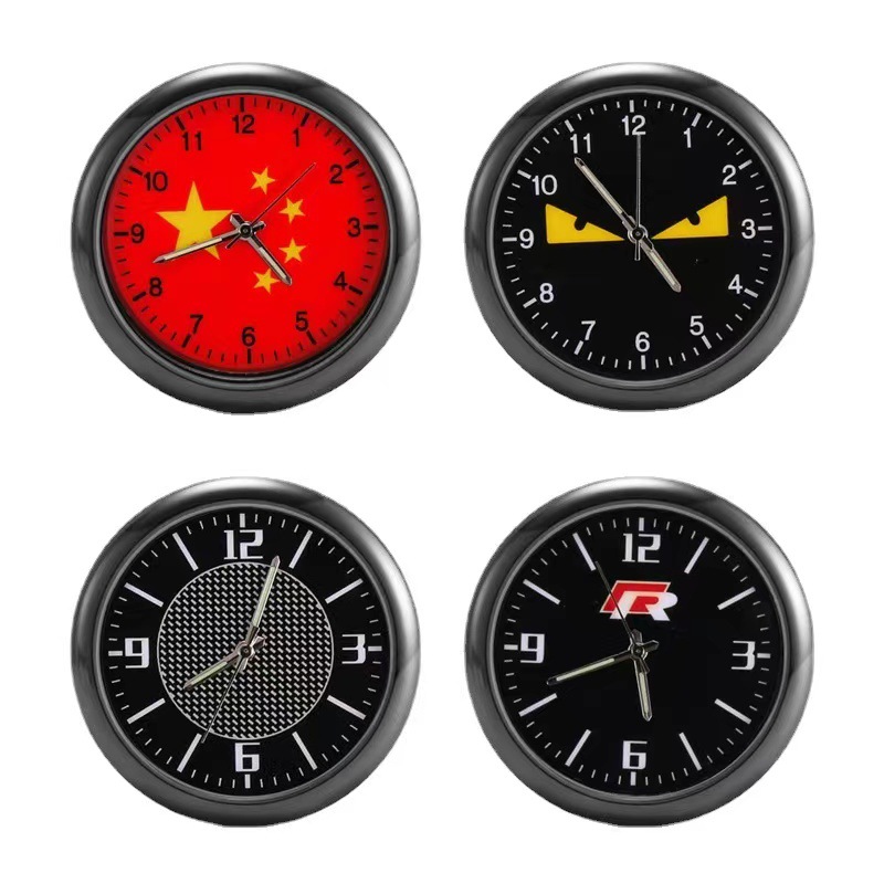 大量现货供应时尚车载时钟随意贴夜光车载表车载装饰配件表头批发