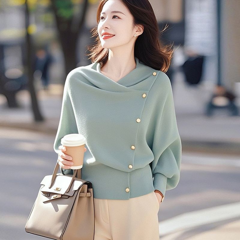 ユニークなニットの女性2025春の服の新商品は、韓国系のデザイン感があります。|undefined