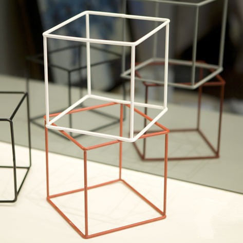 Hogar marco geométrico decoración creativa hierro cuadrado cuerpo cuadrado decoración cubo marco hogar suave Decoración Accesorios