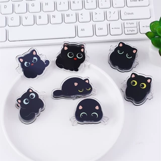 黑猫可爱卡通创意亚克力PP夹双面高清手账夹零食封口夹PP夹定