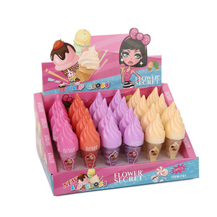 Peel-Off Lip Gloss Lip Balm Two-Color Ice Cream Natural Plant Essence Long-Lasting Moisturizing Lip Protection Brightens Skin Tone
