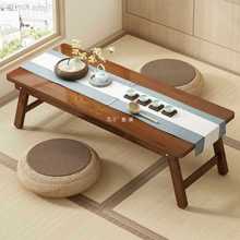 日式小茶几折叠飘窗小桌子炕桌卧地免安装实木矮桌家用榻榻米茶桌